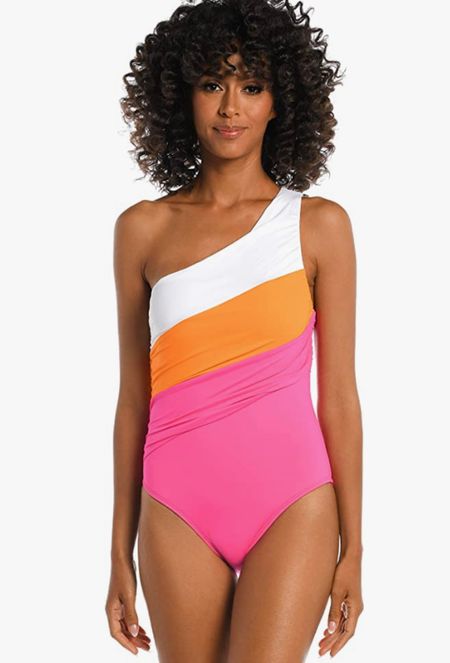 Colorblock one shoulder swimsuit, full coverage swimsuit 

#LTKSeasonal #LTKswim