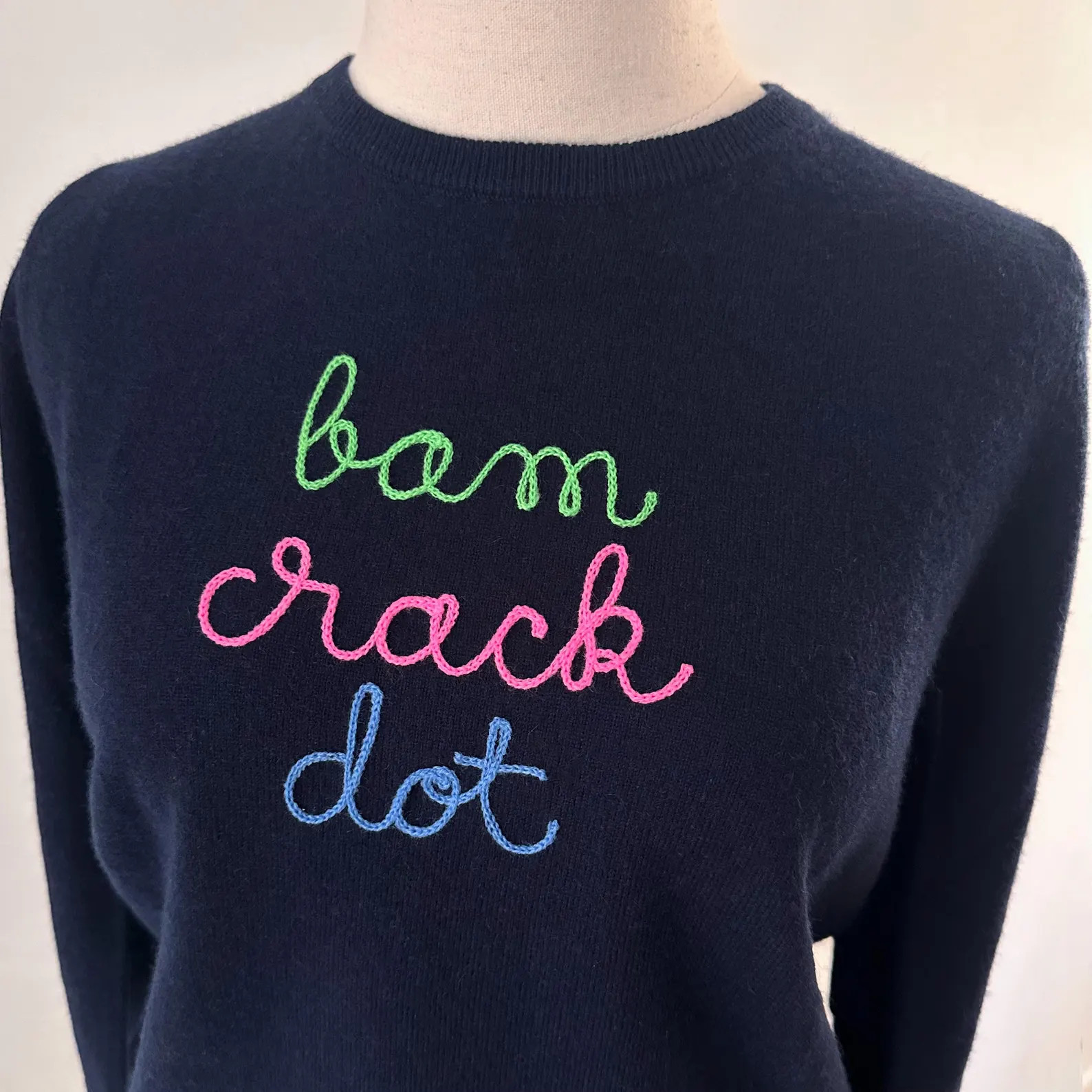 Mahj Embroidered CASHMERE Personalized Bam Crack Dot Sweater, Mahjong Player Lover Gift, Gift for... | Etsy (Global)