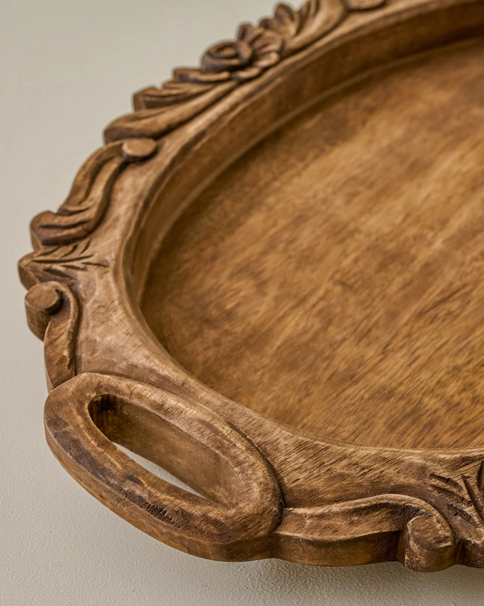 Wells Hand-Carved Wood Tray | Magnolia