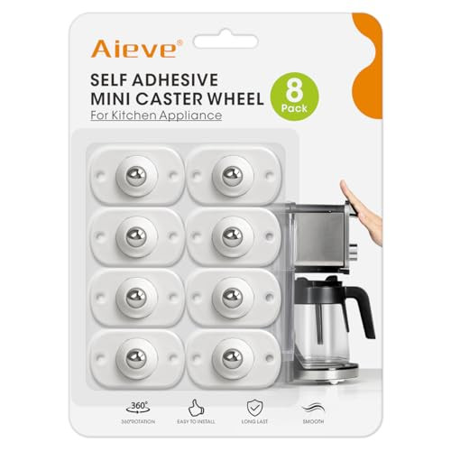 Aieve Appliance Sliders for Kitchen Appliances, 8 Pack Small Appliance Wheels, Self Adhesive Caster Wheels, Appliance Rollers, Mini Swivel Wheels for Countertop Easy Moving | Amazon (US)