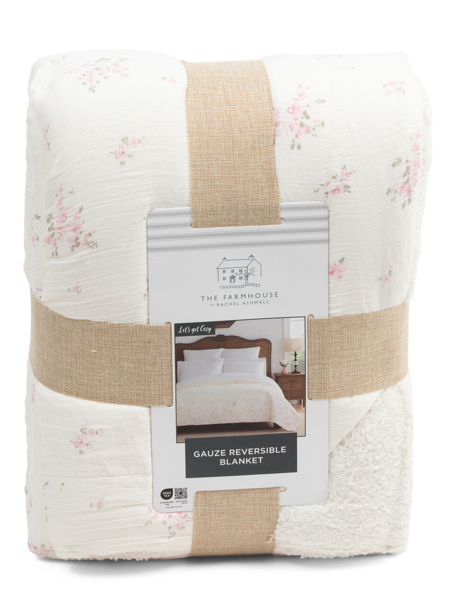 Rosabelle Floral Printed Gauze Reversible Blanket | Bed & Bath | Marshalls | Marshalls