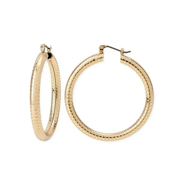 Sofia Jewelry by Sofia Vergara Women's Gold-Tone Textured Hoop Earrings | Walmart (US)