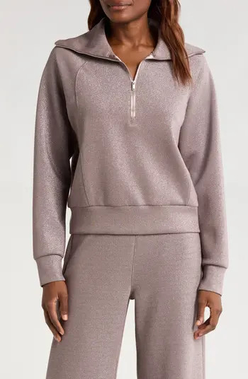 SPANX® AirEssentials Shine Half Zip Sweatshirt | Nordstrom | Nordstrom