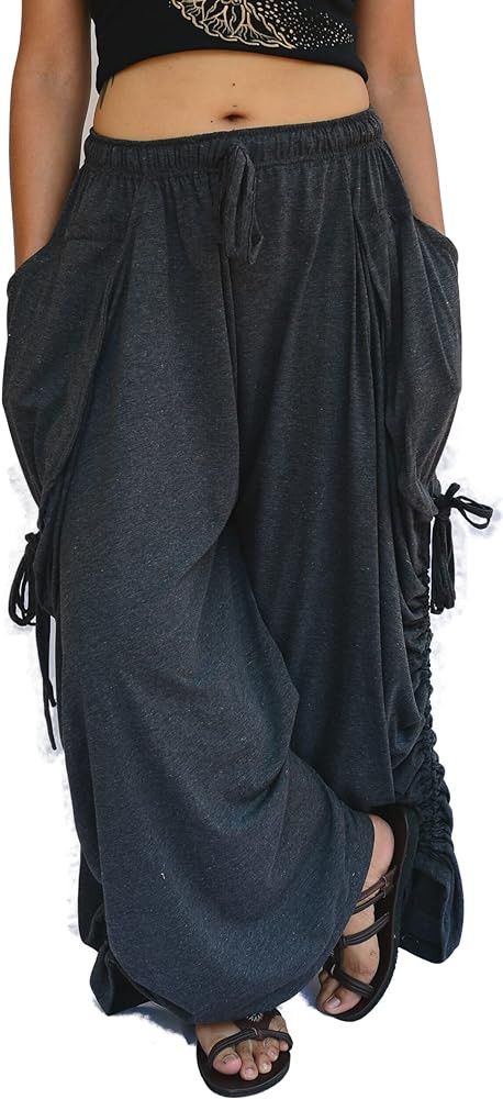 Sakoonee Women's Harem Pants Palazzo Dhoti Pants Lounge Trousers, Convertible to a Skirt 2 Pocket... | Amazon (US)