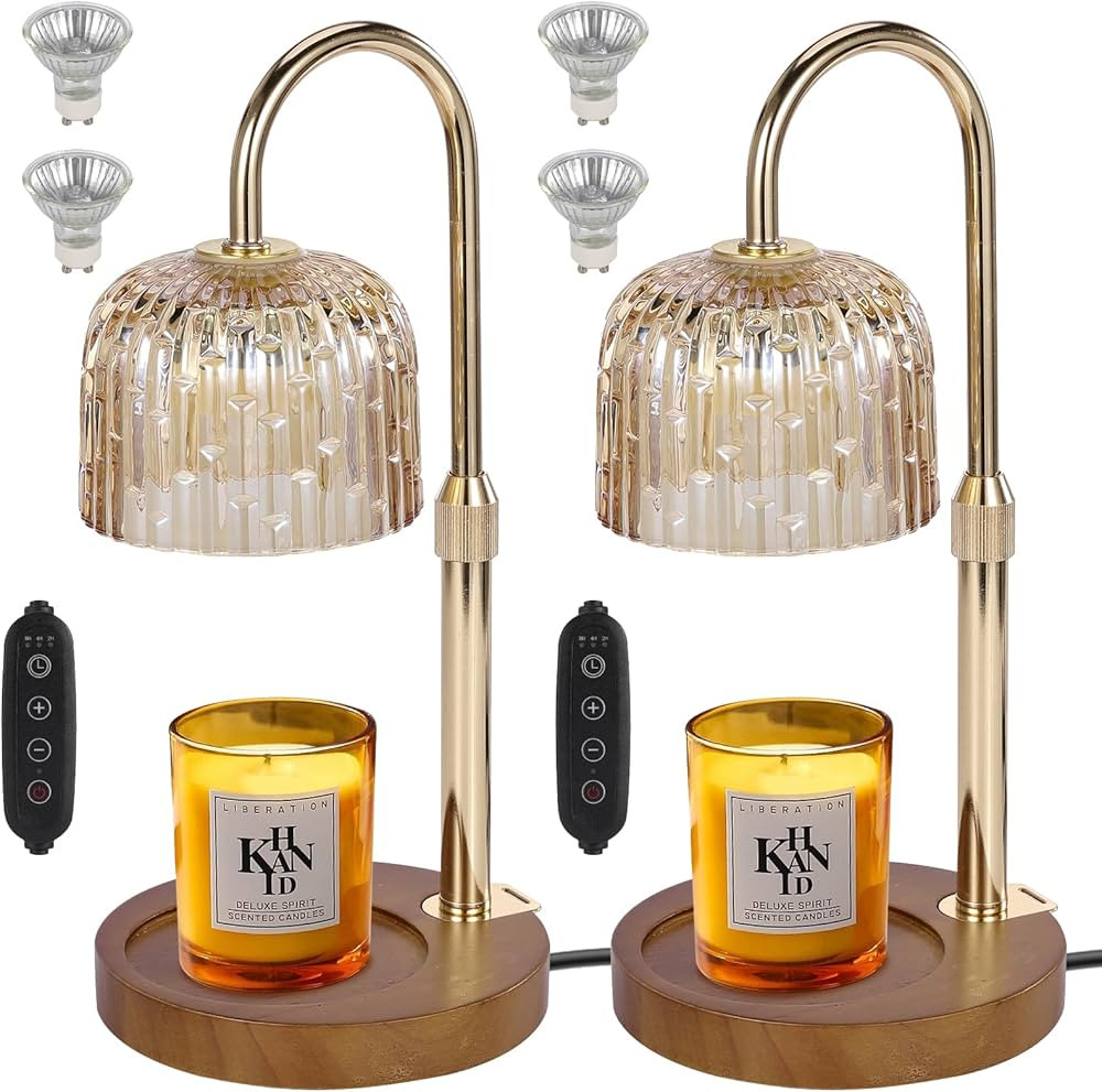 2Pack Electric Timer Candle Warmer Light,With bracket Dimmable Candles Wax Glass Warmers Lamps fo... | Amazon (US)