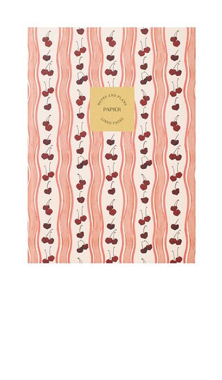 Papier Cherry Wave Soft Cover Lined Notebook in Coral. | Revolve Clothing (Global)