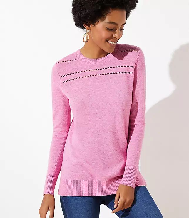 Stitched Yoke Tunic Sweater | LOFT | LOFT