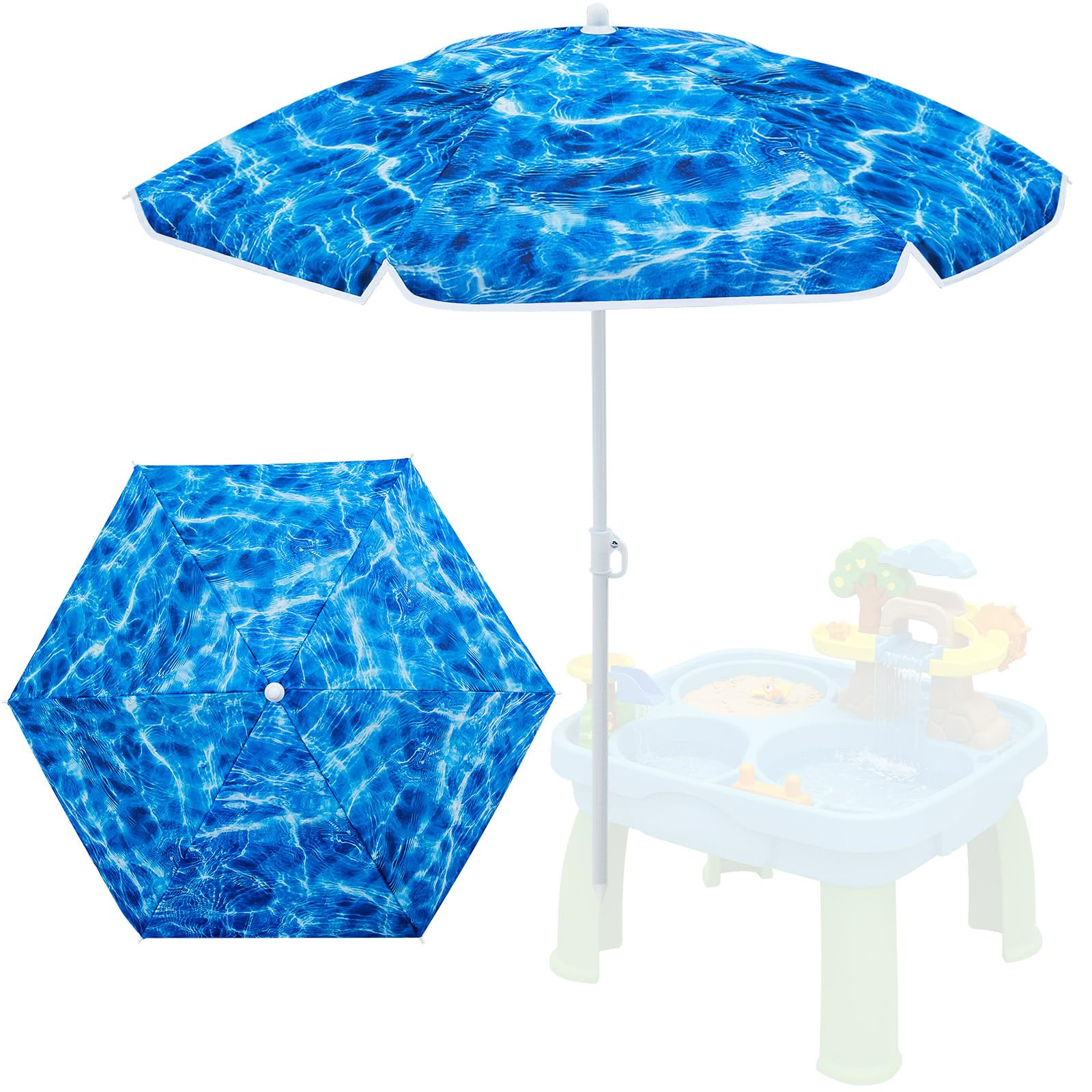 Sweetude Water Table Umbrella (Table Not Included), Kids Seaside Beach Umbrella Picnic Canopy for... | Amazon (US)