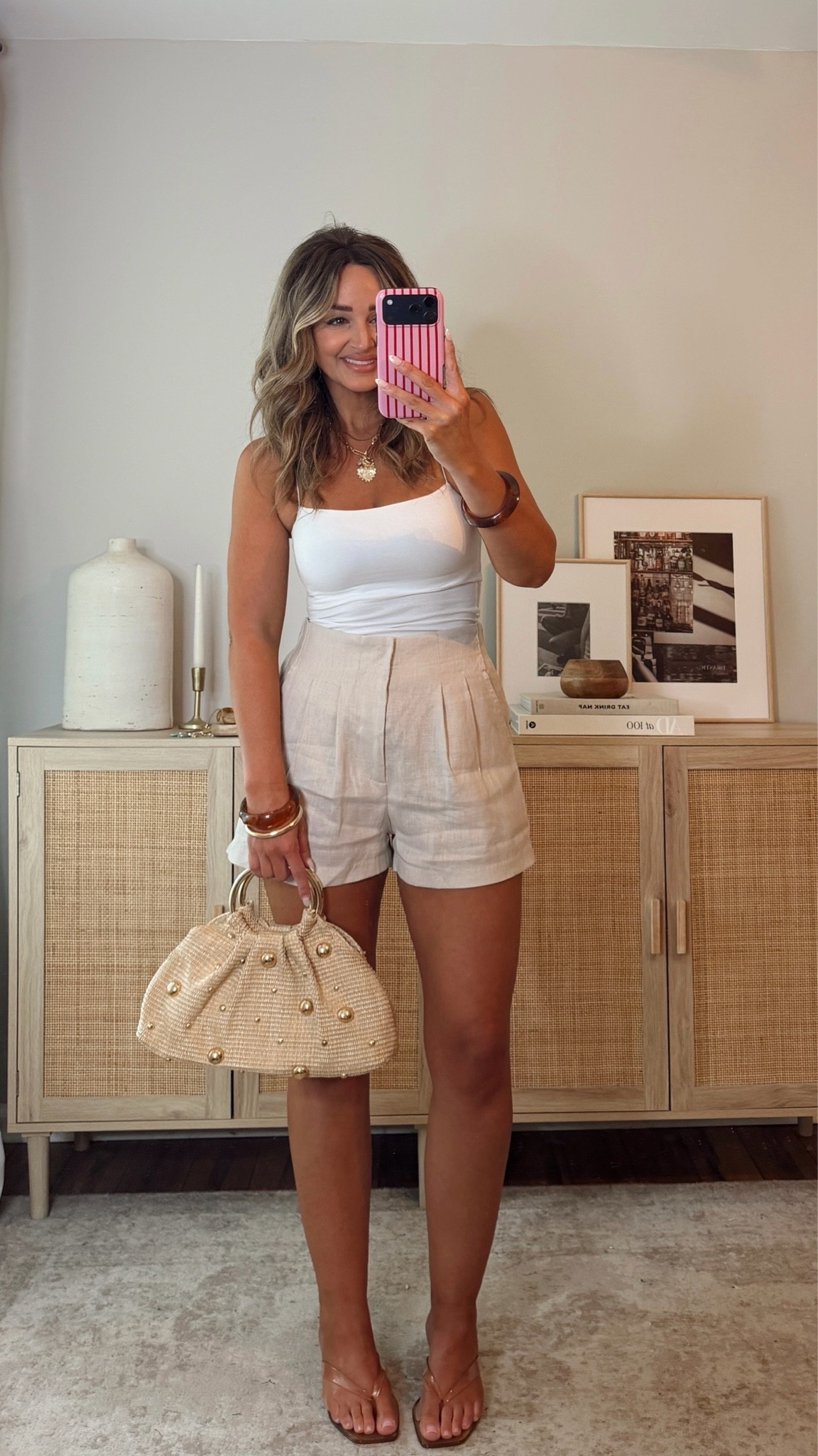 35% off with LEANN35, if expired use code LEANN30 easy neutral chic outfit! love this cami, a versatile staple! wearing a size S in both. LOVE the jelly kitten heels! vici, summer outfit

#LTKootd