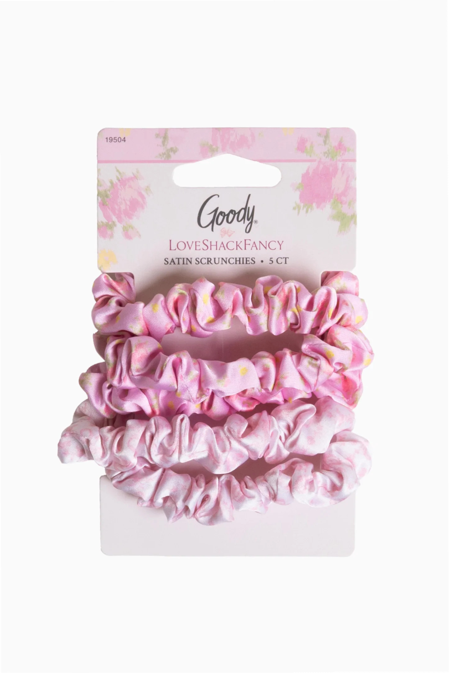 Goody x Love Shack Fancy Satin Scrunchies - 5ct - Ikat Rose & Coquette Bow | LoveShackFancy