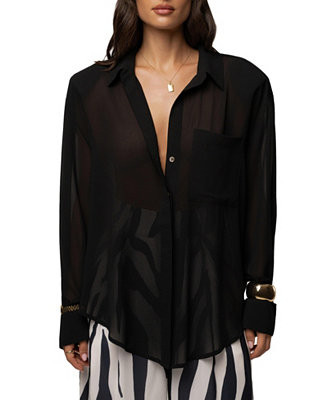 Women's Dusk Fierce Form Button-Down Shirt | Macy's