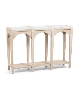 45x12x30 Marble Top Arched Slatted Console Table | TJ Maxx