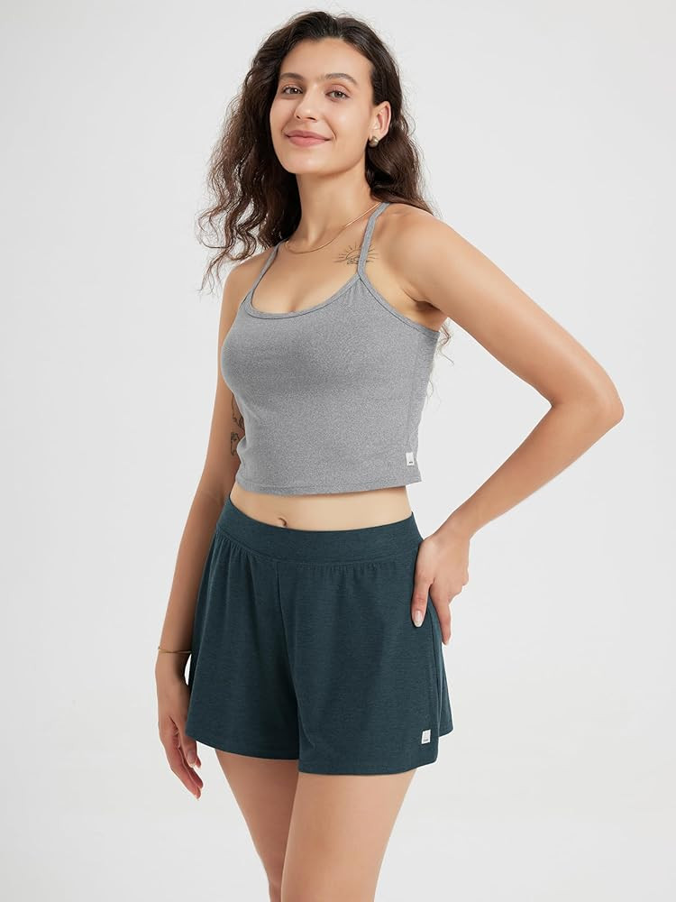 ODODOS Women's Slim Racerback Cropped Tank – Stratum Tech Sports Bra, Ultra Soft UPF 50+ Cami T... | Amazon (US)