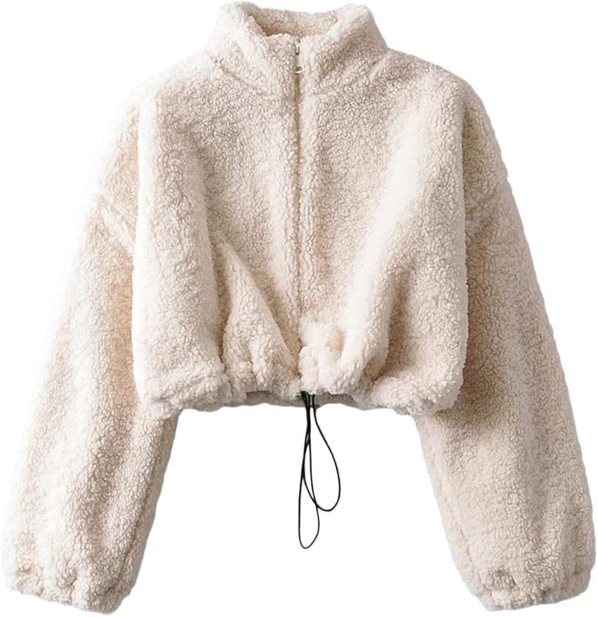 Hongsui Womens Casual Oversized Sweatshirts Fluffy Zip Top with Pockets Fuzzy Fleece Sweatshirt | Amazon (US)