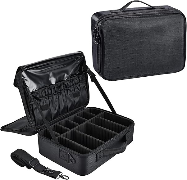 Joligrace Large Oxford Fabric Professional Makeup Bag with Removable Back Strap Cosmetic Case Bea... | Amazon (UK)