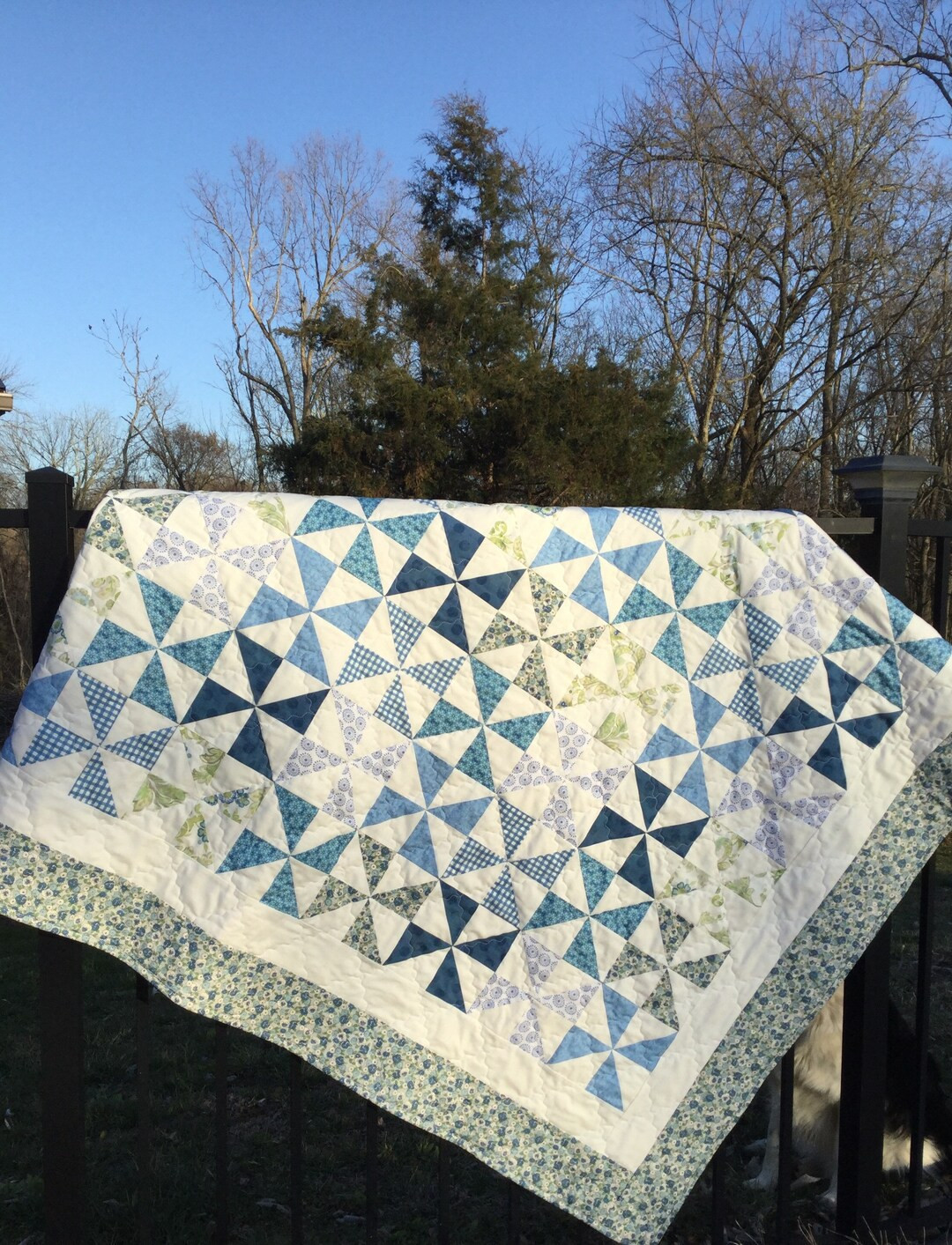 Pinwheel quilt multicolor handmade, your choice of colors, made to order in any size, shower or b... | Etsy (US)