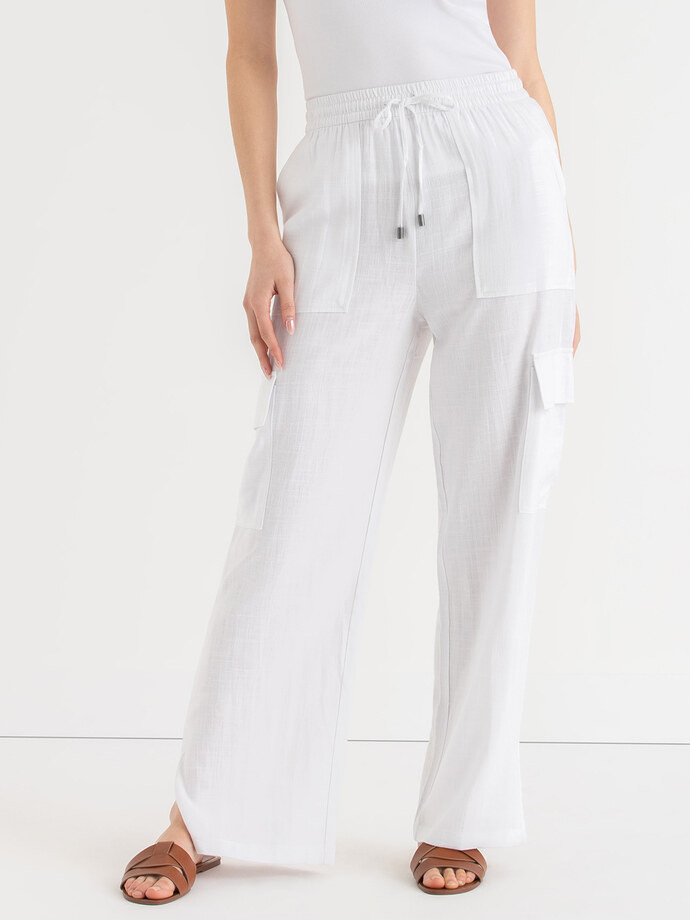 Viscose Linen Pull-On Cargo Pant | Ricki's