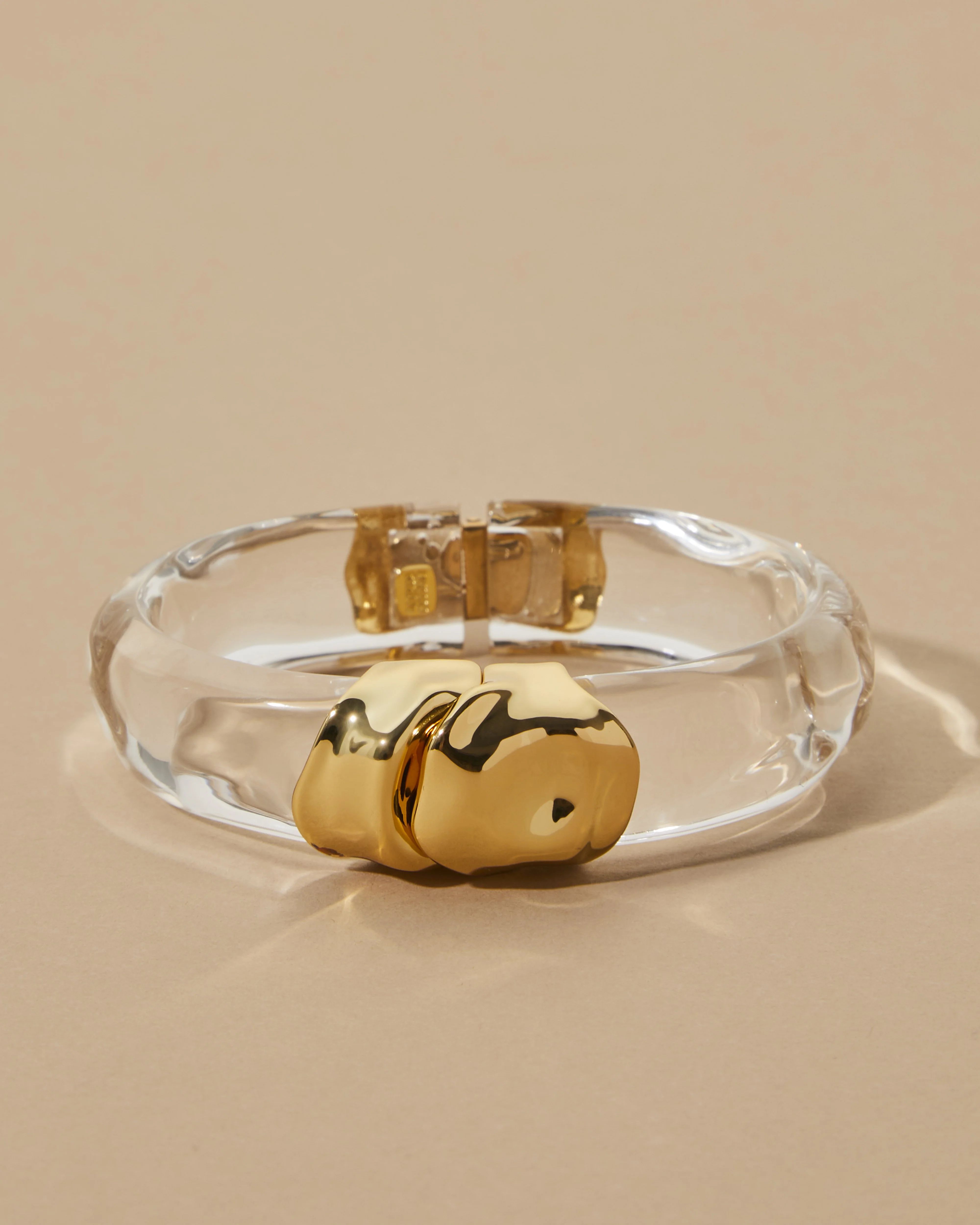 Molten Gold Hinge Bracelet - Clear | ALEXIS BITTAR | Alexis Bittar