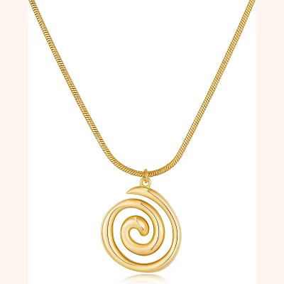 Women's Gold Boho Statement Necklace, Spiral Swirl Conch Pendant Beach Jewelry | Adjustable Summer Accessories Gift | Target