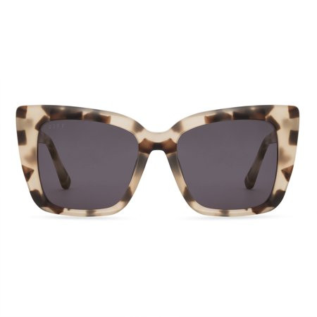 DIFF Eyewear Square Sunglasses for Women - Lizzy - Cream Tortoise + Grey | Walmart (US)