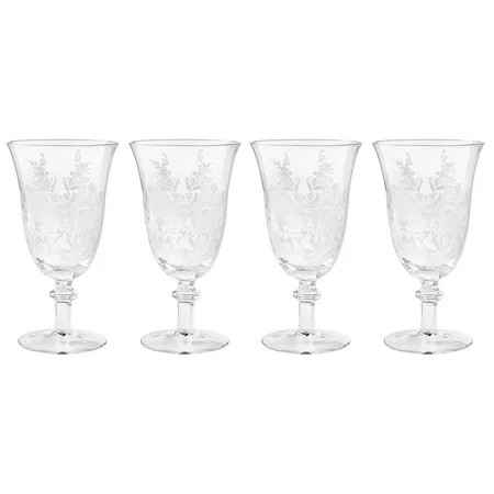 The Pioneer Woman Daisy Glass 14-Ounce Goblet, Clear, Set of 4 | Walmart (US)