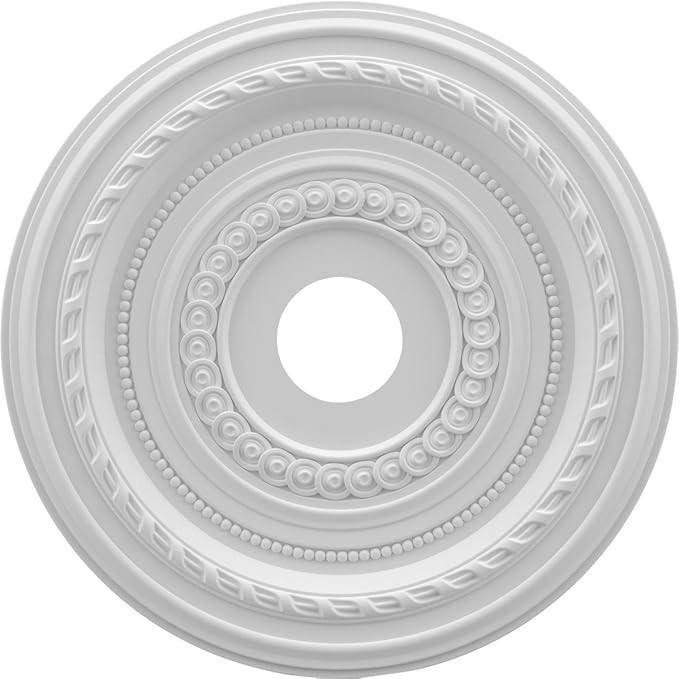 Ekena Millwork CMP19CO Cole PVC Thermoformed Ceiilng Medallions, 19"OD x 3 1/2"ID x 1"P (Fits Can... | Amazon (US)