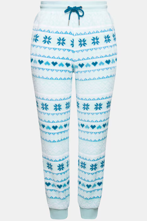 Alpine Striped Plush Loungewear Pants | Ulla Popken - US