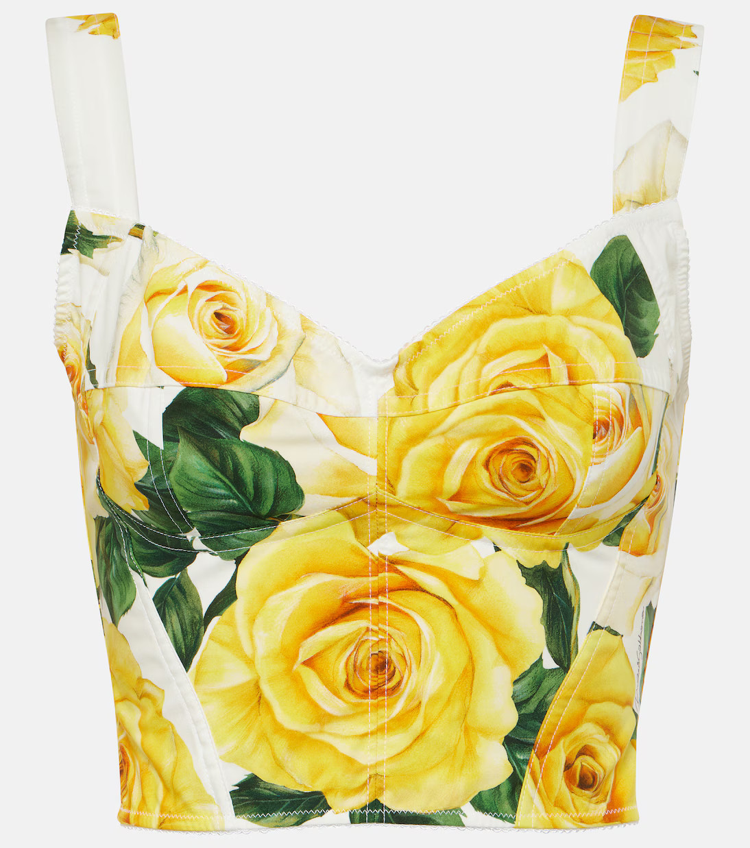 Floral cotton-blend bustier top | Mytheresa (US/CA)