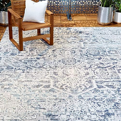 Home Dynamix Nicole Miller Patio Sofia Fleur Indoor/Outdoor Area Rug 5'3"x7'2", Traditional Medal... | Amazon (US)