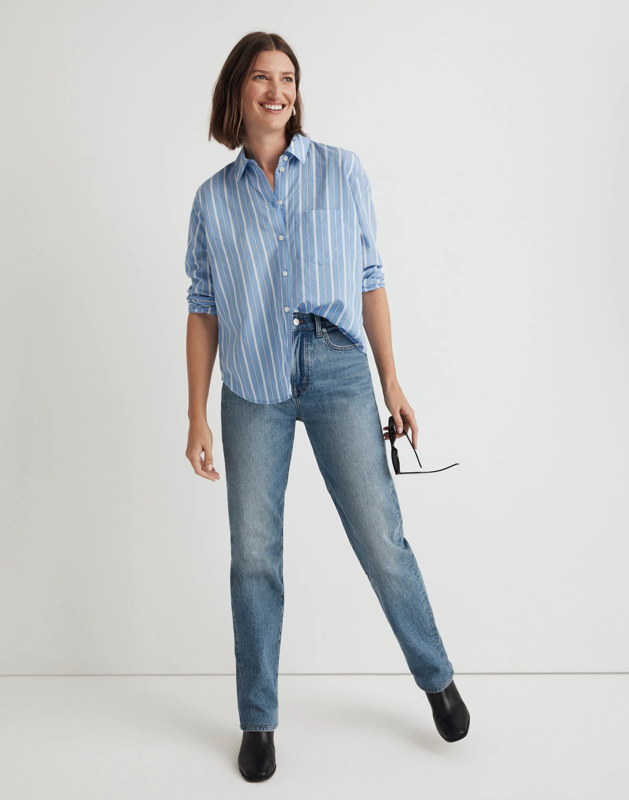 Drapey Oversized Boyshirt in Stripe | Madewell