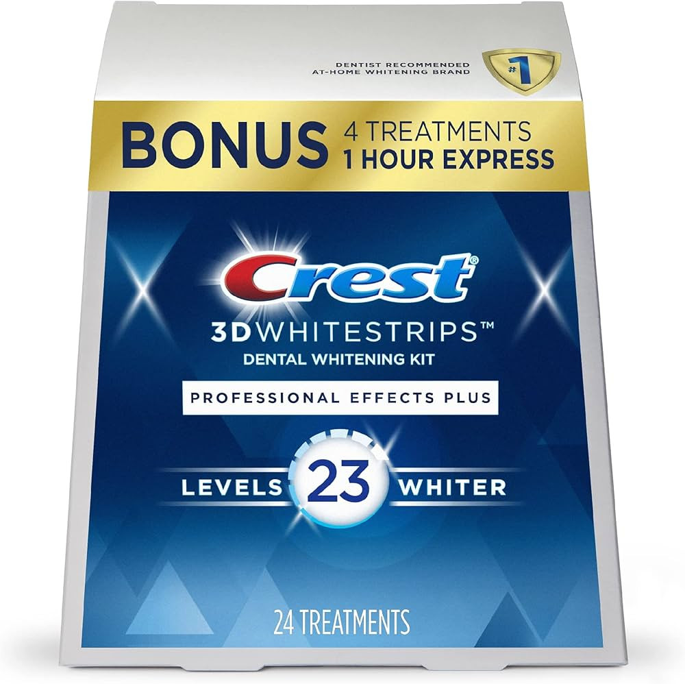 Crest 3D Whitestrips Professional Effects Plus, 3D White, Teeth Whitening Strip Kit, 48 Strips (2... | Amazon (US)