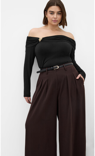TOP BUCKLE DETAIL - Black - 10 / XXXS | City Chic Online