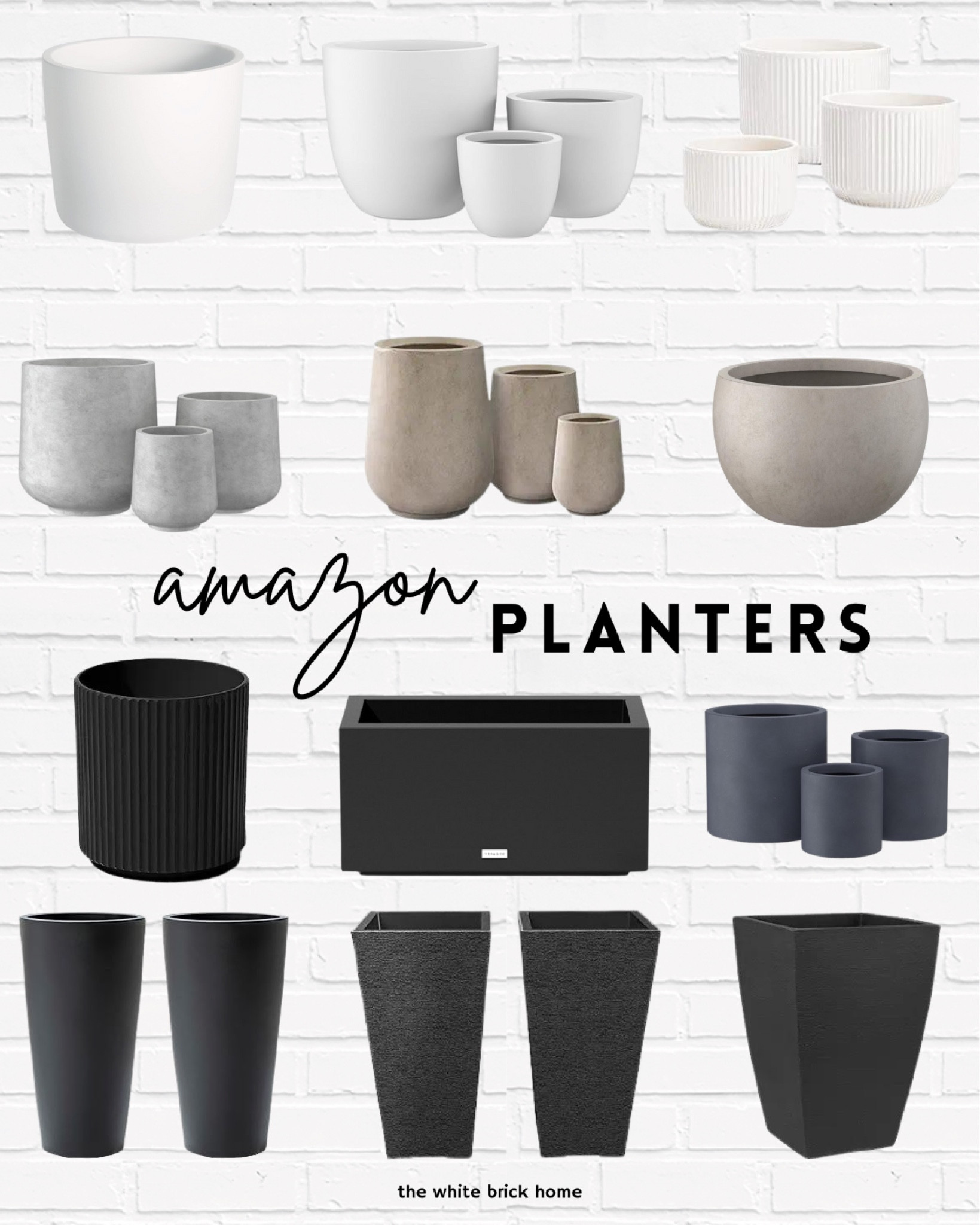 A round up of planters that are easily shipped direct to your door - sleek and transitional designs that will be a great refresh for your home this spring and summer! 

Amazon, Amazon home, planters, outdoor, front porch decor, flower pots, outdoor decor, Amazon flower pot, Amazon front porch decor, concrete planter, black planter, white planter, affordable planter set, set of 3 planters, large planters. 

#LTKfindsunder50 #LTKhome #LTKfindsunder100
