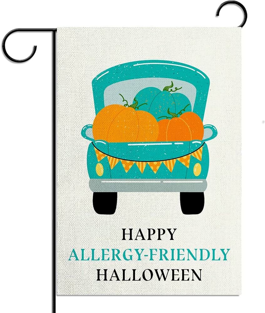 Teal Pumpkin Project Garden Flag 12.5×18'' Happy Allergy Friendly Halloween Yard Sign Halloween ... | Amazon (US)