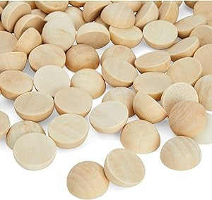 Juvale 100 Pack Half Wooden Spheres for Crafts, 1-Inch Split Wood Balls for Home Decor, Gnome Nos... | Amazon (US)