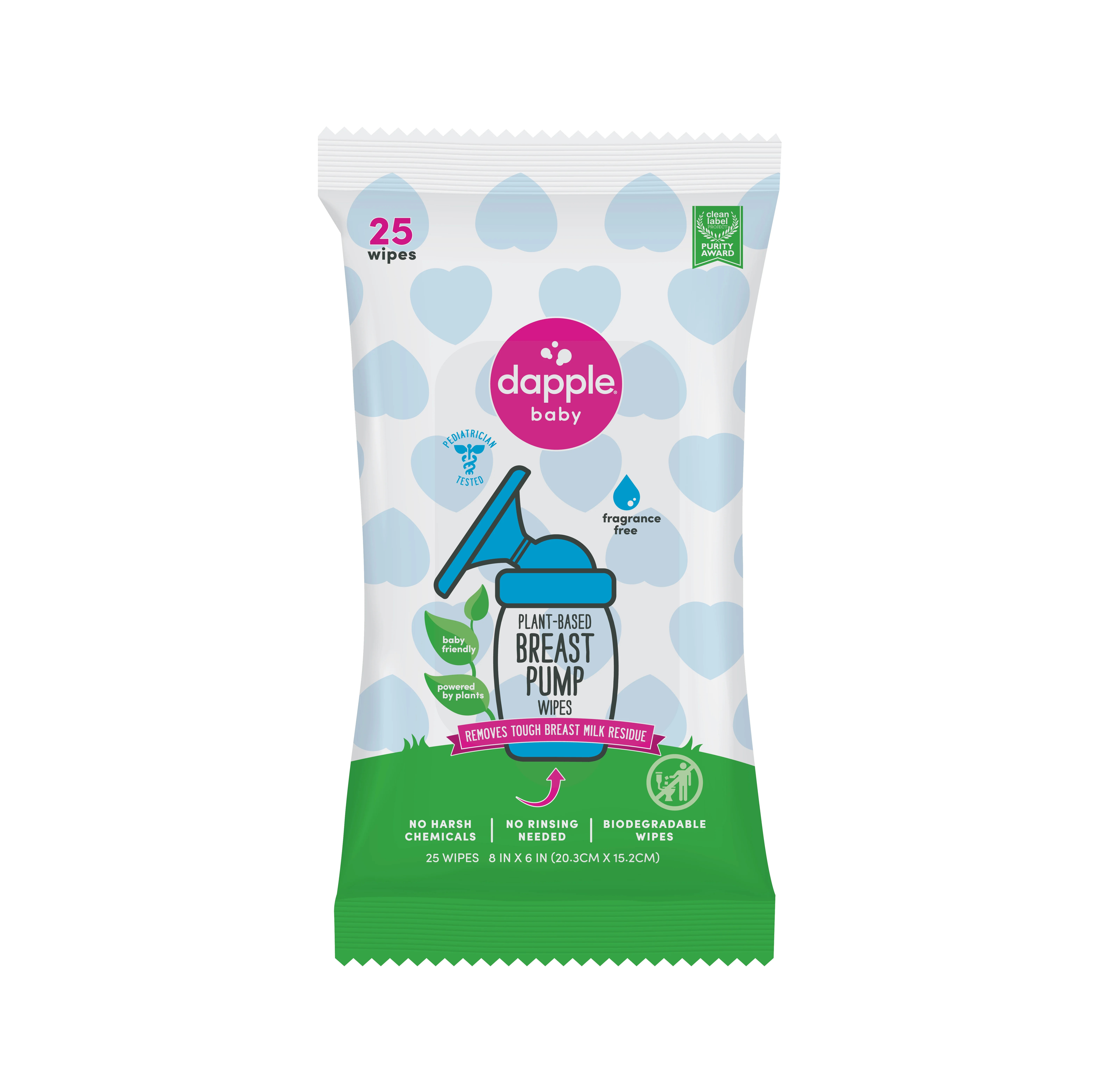 Dapple Baby Breast Pump Cleaning Wipes, Unscented, 1 Resealable Pack (25 Wipes) | Walmart (US)