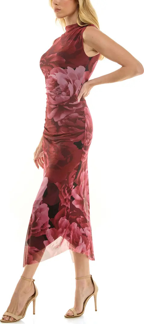 Floral Shirred Mesh Dress | Nordstrom