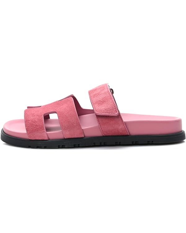Mecfiino Leather Sandals for Womens w/Strap Non Slip Platform Sandals w/Memory Foam Comfortable S... | Amazon (US)