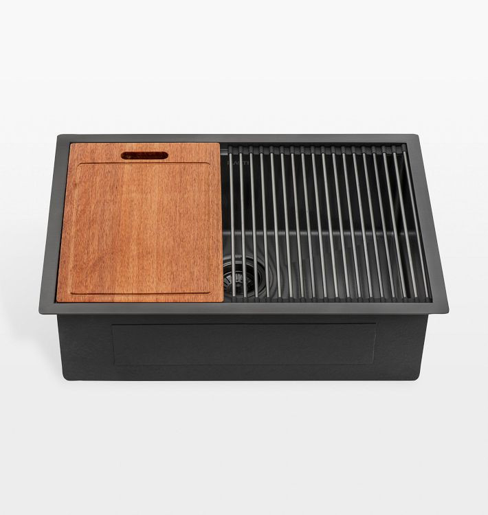 Giana Stainless Steel Single Workstation Kitchen Sink | Rejuvenation