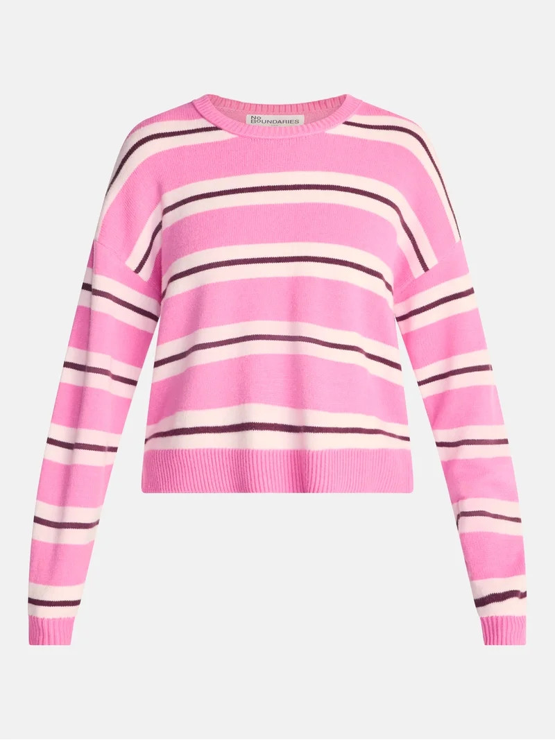 No Boundaries Essential Crewneck Sweater, Lightweight, Women's and Women's Plus XXS-4X | Walmart (US)