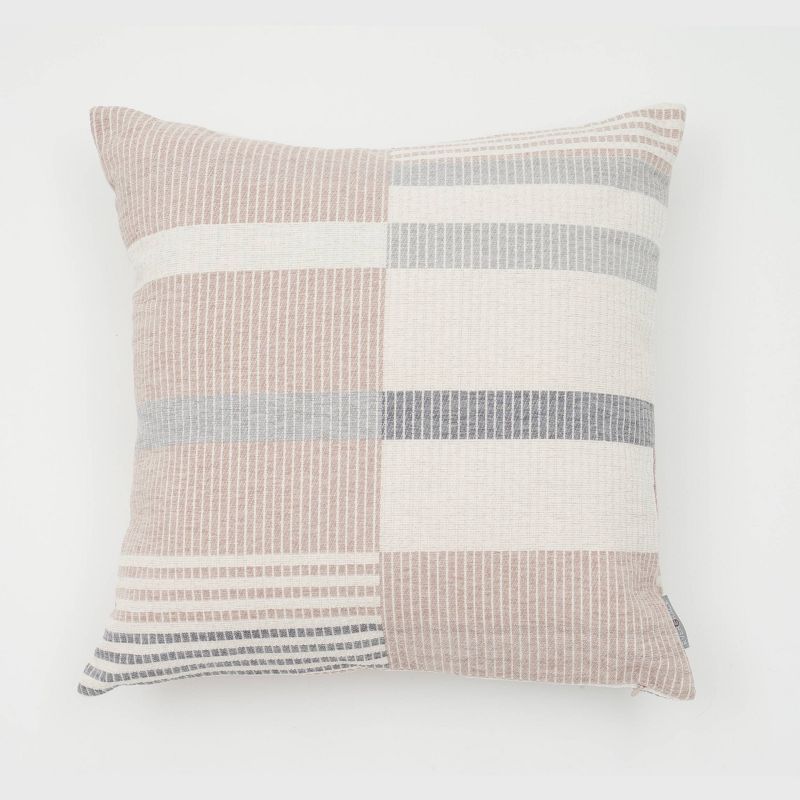 18"x18" Olov Striped Chenille Woven Square Throw Pillow - Evergrace | Target