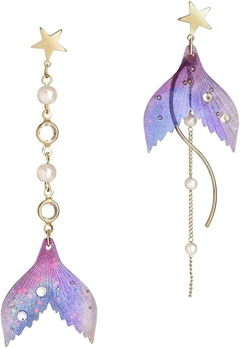 Purple Mermaid Earrings for Women Mermaid Tail Earrings Mermaid Jewelry Gifts for Women | Amazon (US)