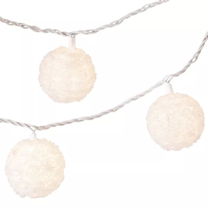 11' Rosette Globe String Lights White - Room Essentials™ | Target
