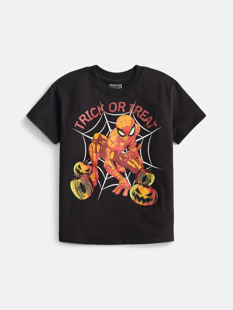 Spider-Man Toddler Boys Halloween Crewneck Tee with Short Sleeves, Sizes 12M-5T | Walmart (US)