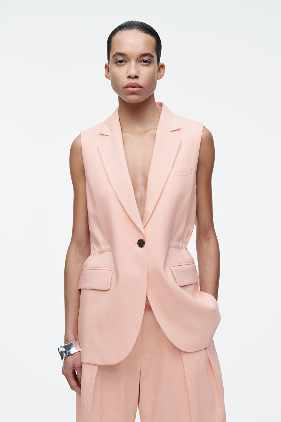 SLIM LINEN WAISTCOAT - APRICOT - COS | COS UK