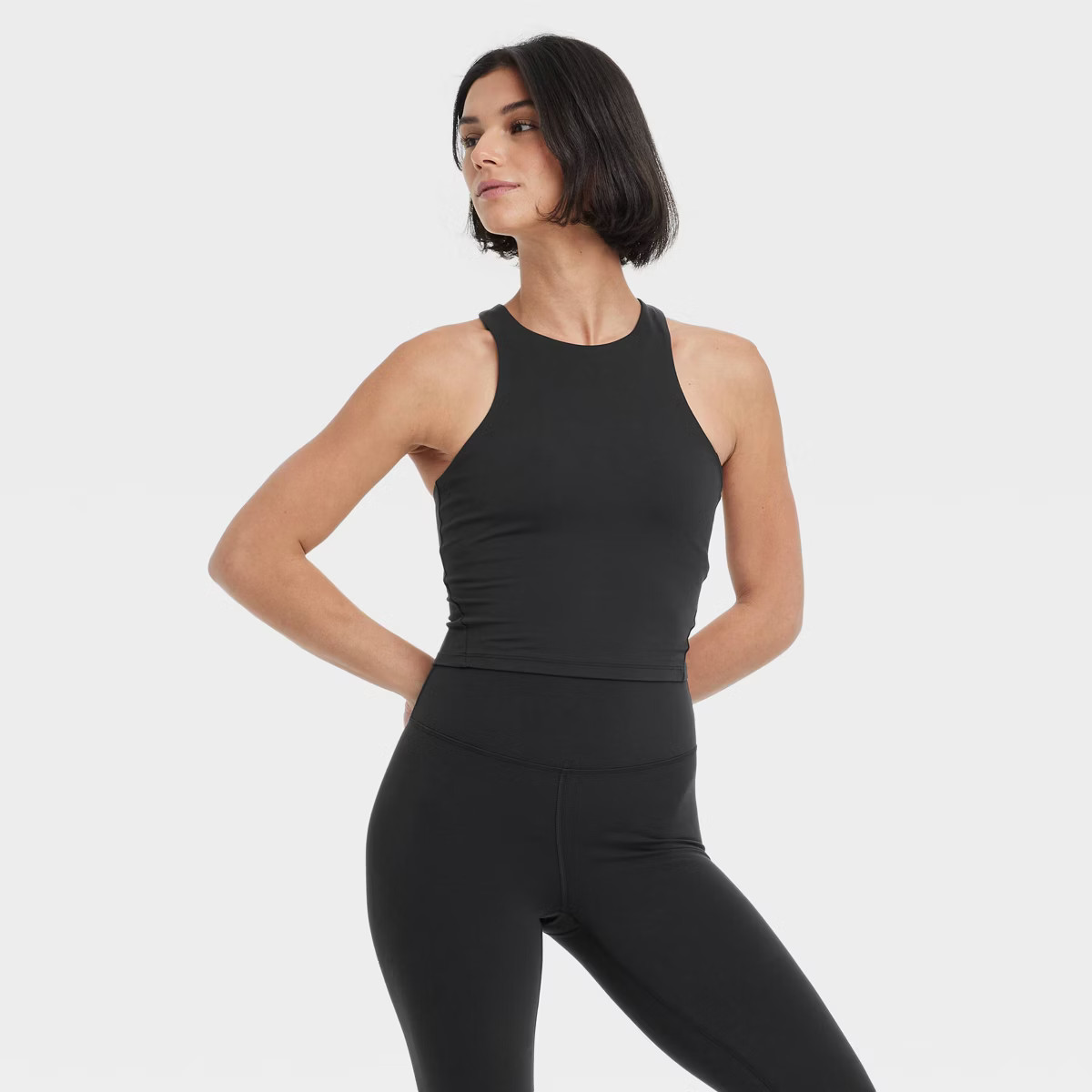 Women's Everyday Soft High Neck Cropped Support Tank Top - All In Motion™ | Target