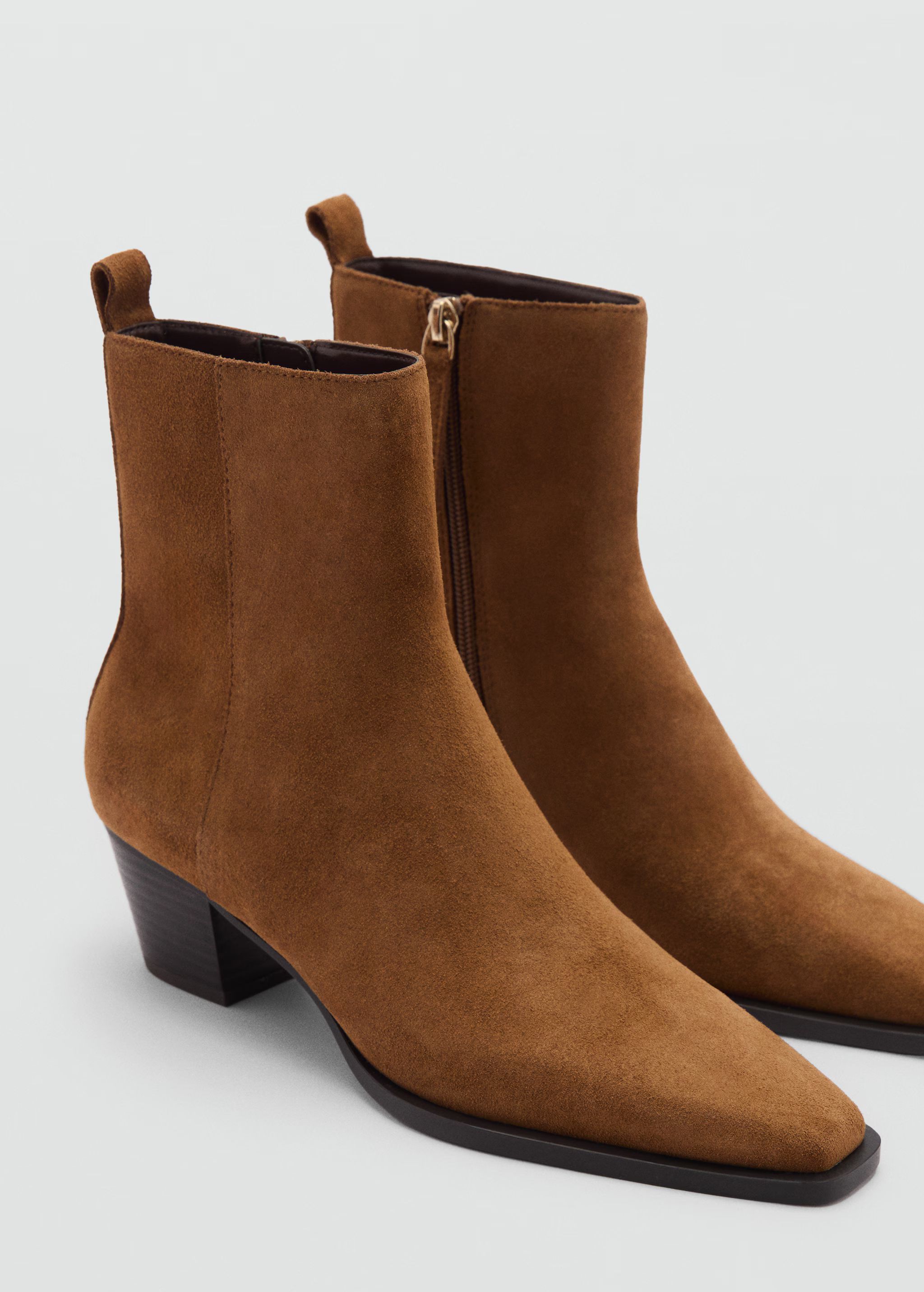 Heel suede ankle boot | MANGO (UK)