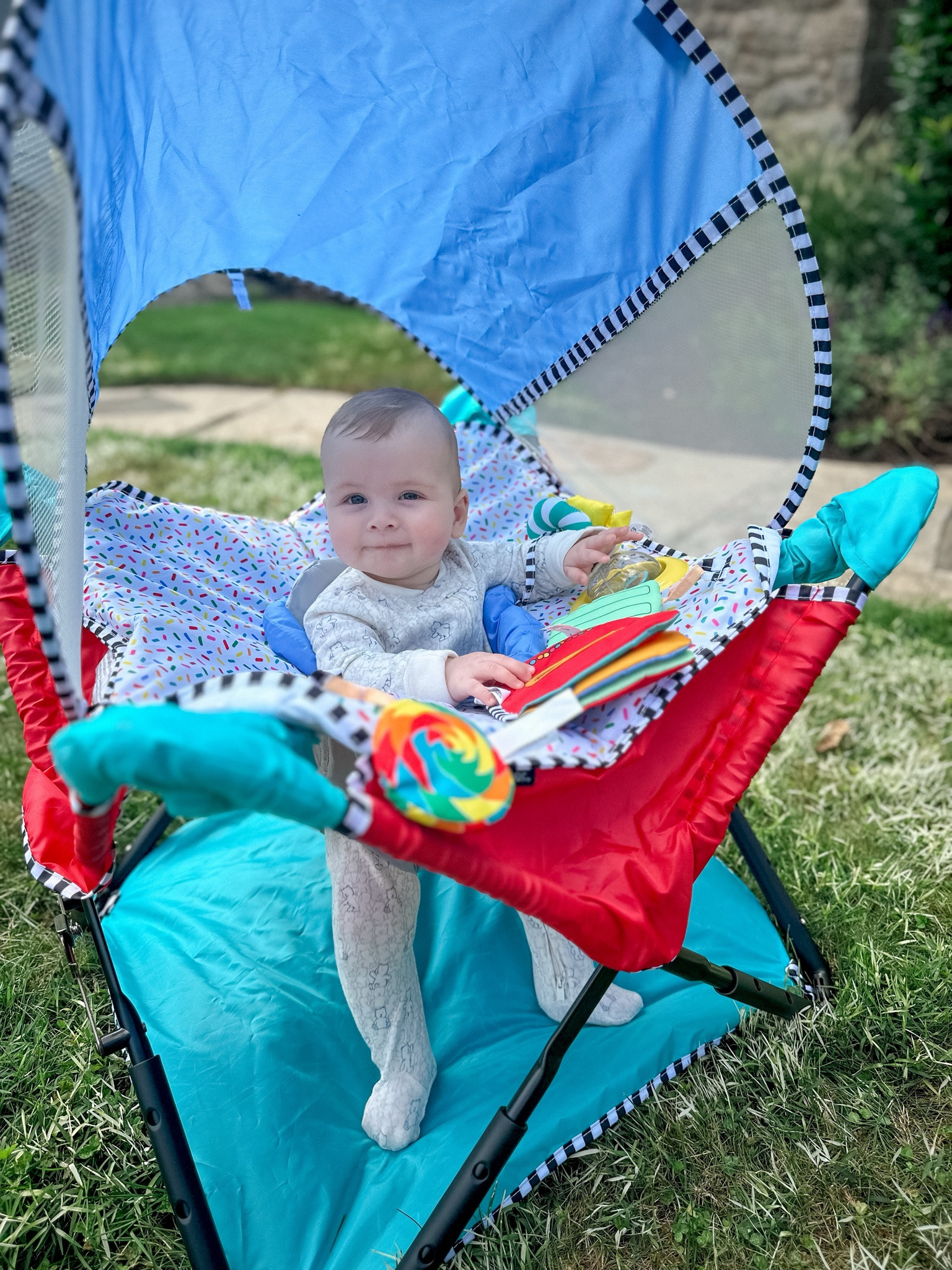 Portable pop up activity center with a sun shade for babies. Easily folds up to use indoor or outdoor  

#LTKTravel #LTKFamily #LTKBaby