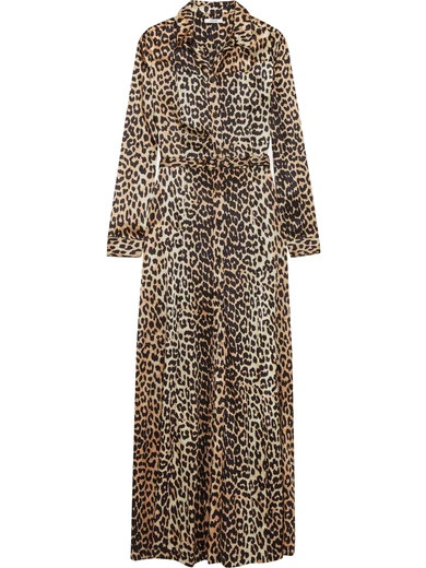 GANNI - Dufort Leopard-print Silk-blend Satin Maxi Dress - Leopard print | NET-A-PORTER (UK & EU)