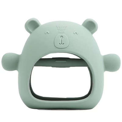 Lulyboo Silicone Easy Grip Teether Bear - Sage | Target